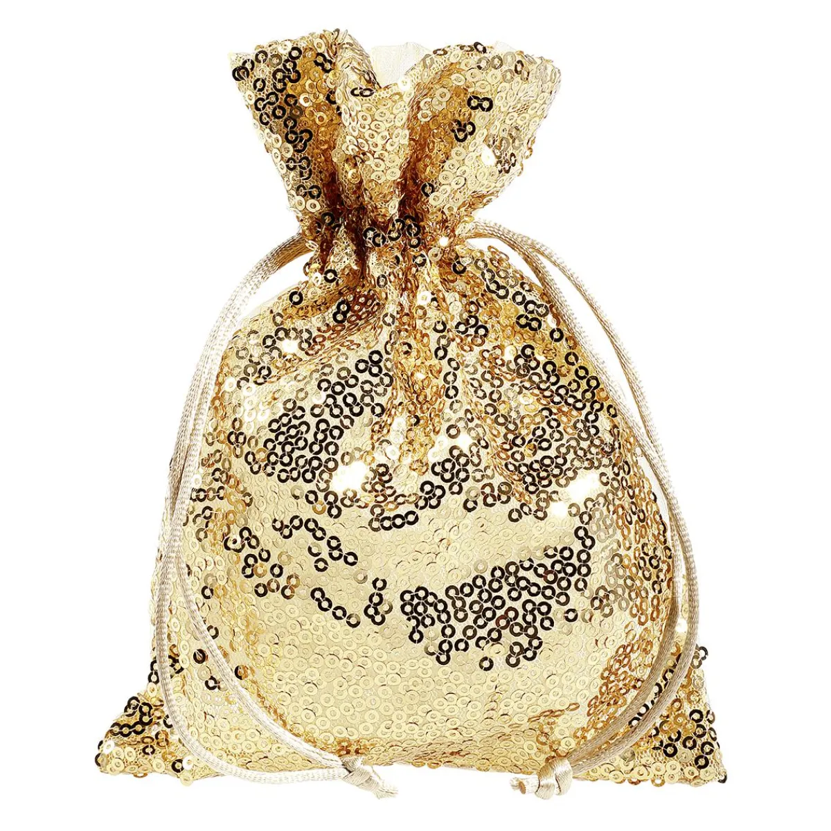 Hot DecoWoerner Organzasäckchen Pailletten 18 Cm, 10 Stück, gold