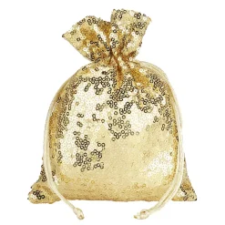 Hot DecoWoerner Organzasäckchen Pailletten 18 Cm, 10 Stück, gold