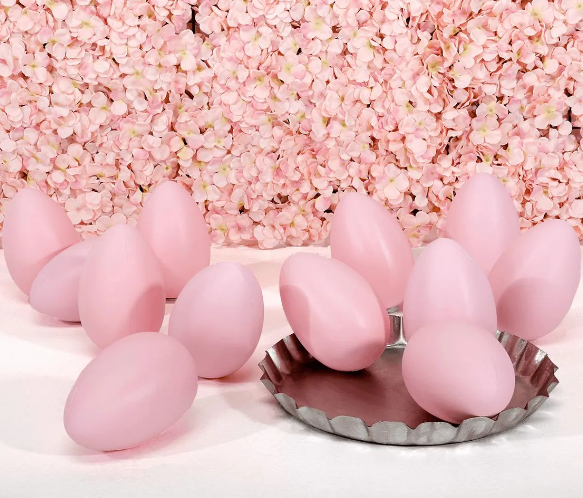 Discount DecoWoerner Ostereier Aus Kunststoff 17 Cm, Pack à 12 Stück rosa