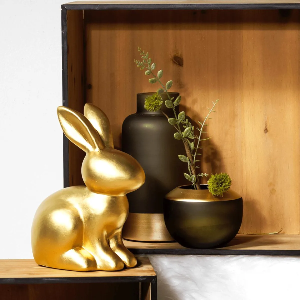 Outlet DecoWoerner Osterhase , 27 Cm gold