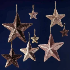 Best DecoWoerner Pailletten-Deko-Sterne 22 Cm Ø, 2 Stück, braun