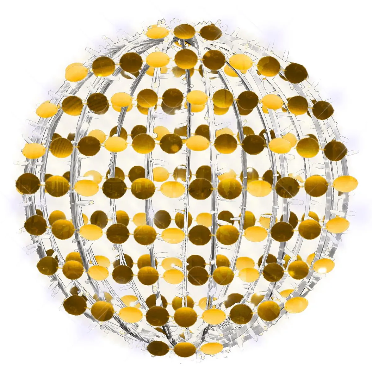 Discount DecoWoerner Paillettenkugel 50 Cm Ø Mit Warmen Und Kalten LEDs gold