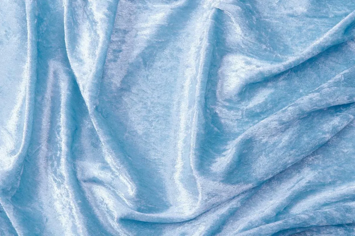 Sale DecoWoerner Pannesamt 150 Cm Breit, Hell blau