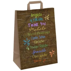 Best DecoWoerner Papier Tragetasche Danke 35 X 26 X 12 Cm braun