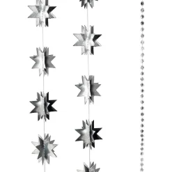 Outlet DecoWoerner Papier-Sternenketten, Pack á 3 Stück silber