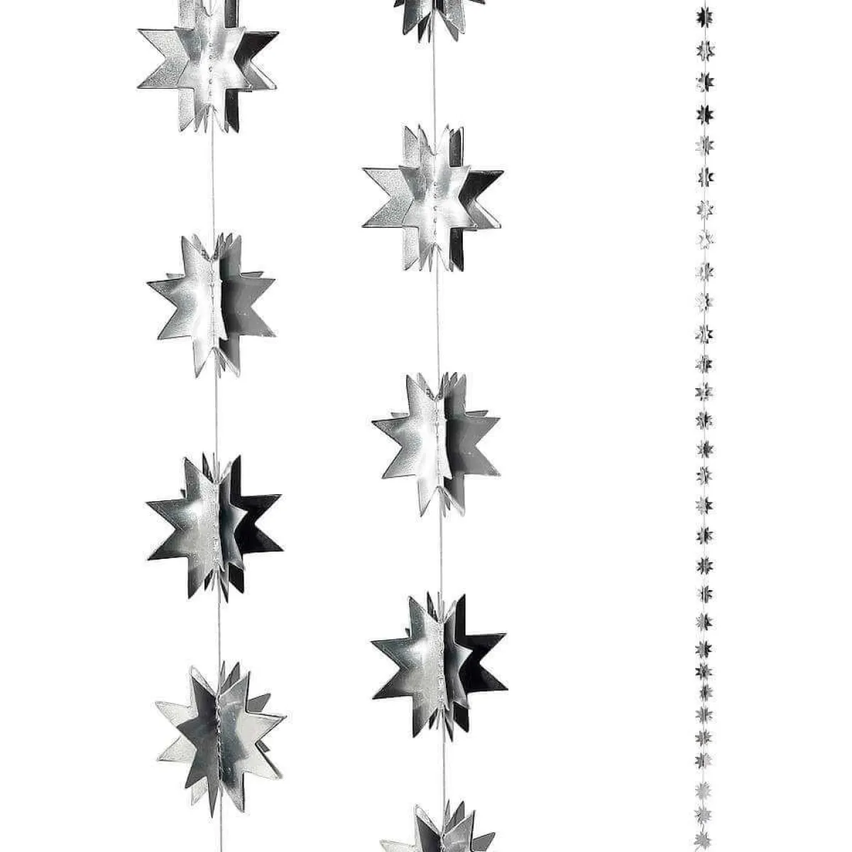 Outlet DecoWoerner Papier-Sternenketten, Pack á 3 Stück silber
