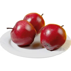 Online DecoWoerner Äpfel Lebensmittel-Attrappen, Pack à 3 Stück rot