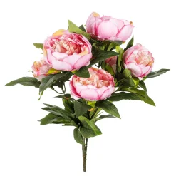 Discount DecoWoerner Pfingstrosen-Kunstblumen-Strauß , 46 Cm rosa