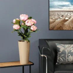 Discount DecoWoerner Pfingstrosen-Kunstblumen-Strauß , 46 Cm rosa