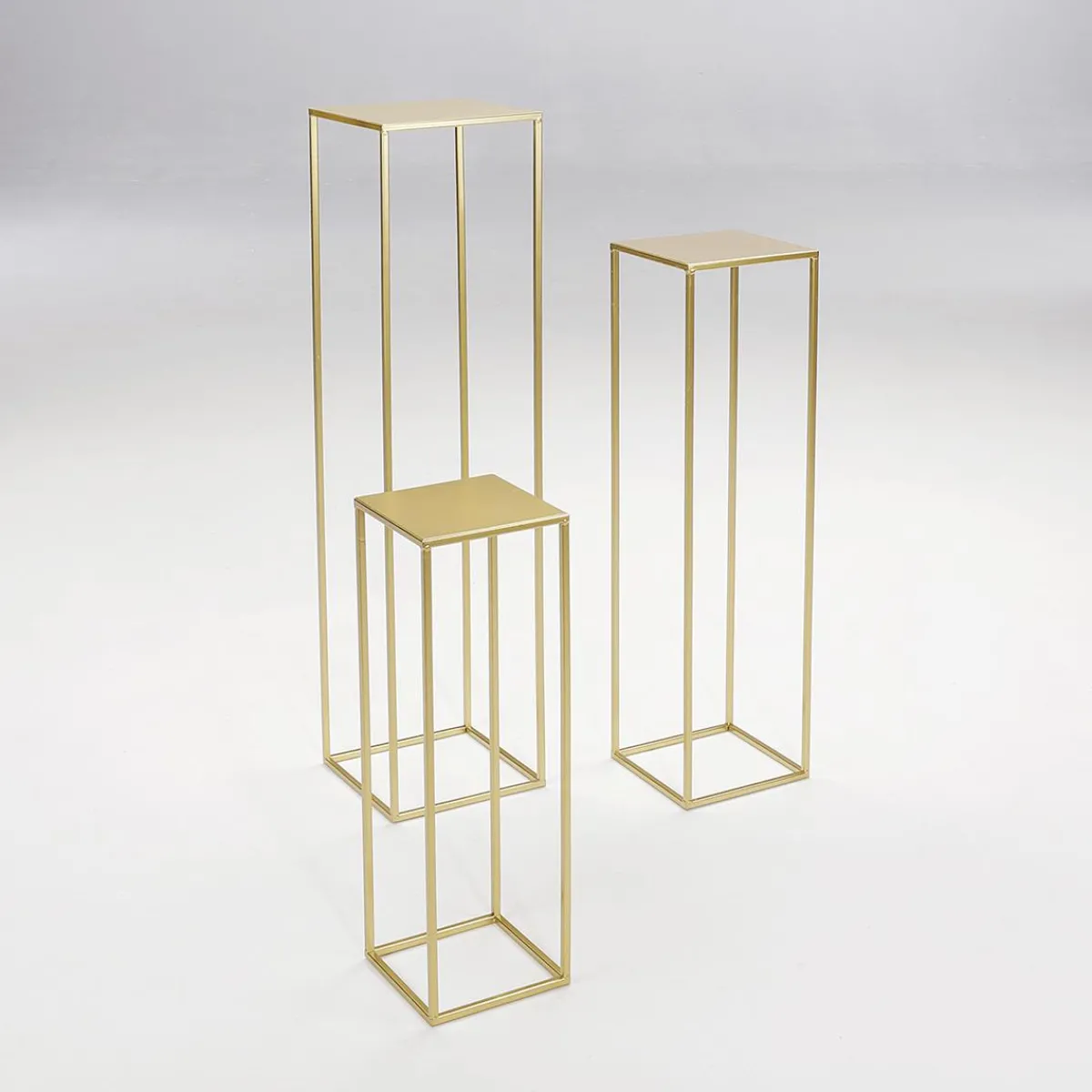 New DecoWoerner Pflanzenständer Metalltisch-Set 3tlg. gold