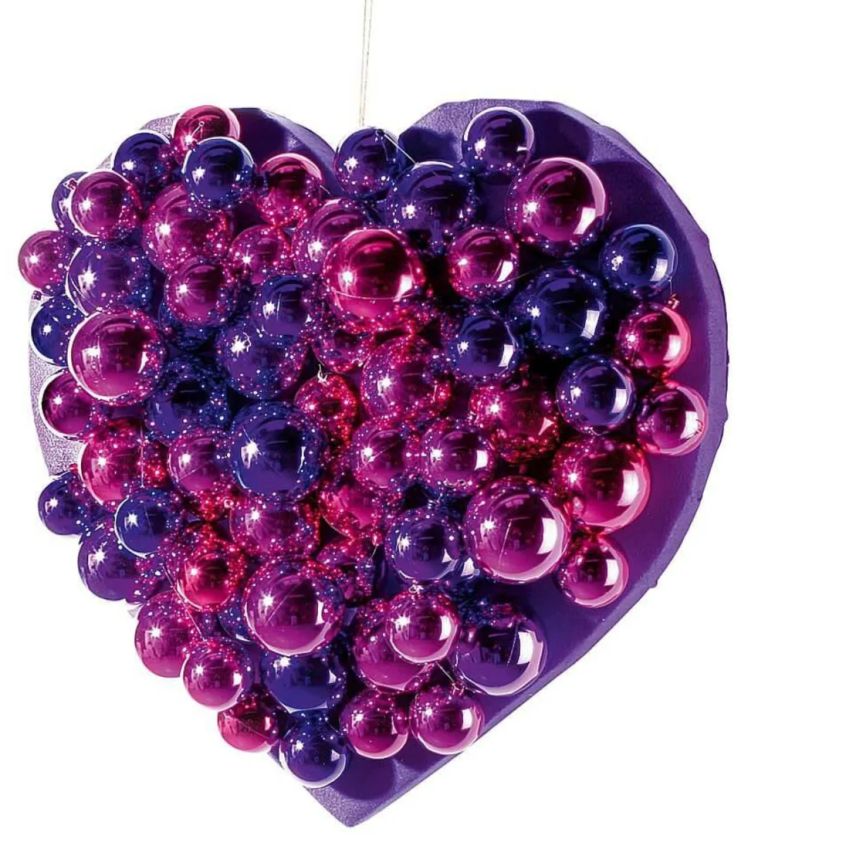 New DecoWoerner Pflaume, Glänzende Weihnachtskugeln Aus Schwer Entflammbarem Kunststoff, 6 Cm Ø – 24 Stück violett