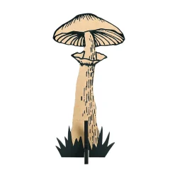 DecoWoerner Pilz Aufsteller Natur / Schwarz 20 X 39 Cm