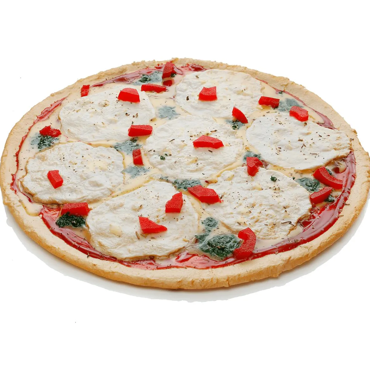 DecoWoerner Pizza Mozzarella Mit Pesto Lebensmittel-Attrappe 25 Cm Ø rot