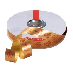 Discount DecoWoerner Polyband "Blattornament", 19 Mm, gold