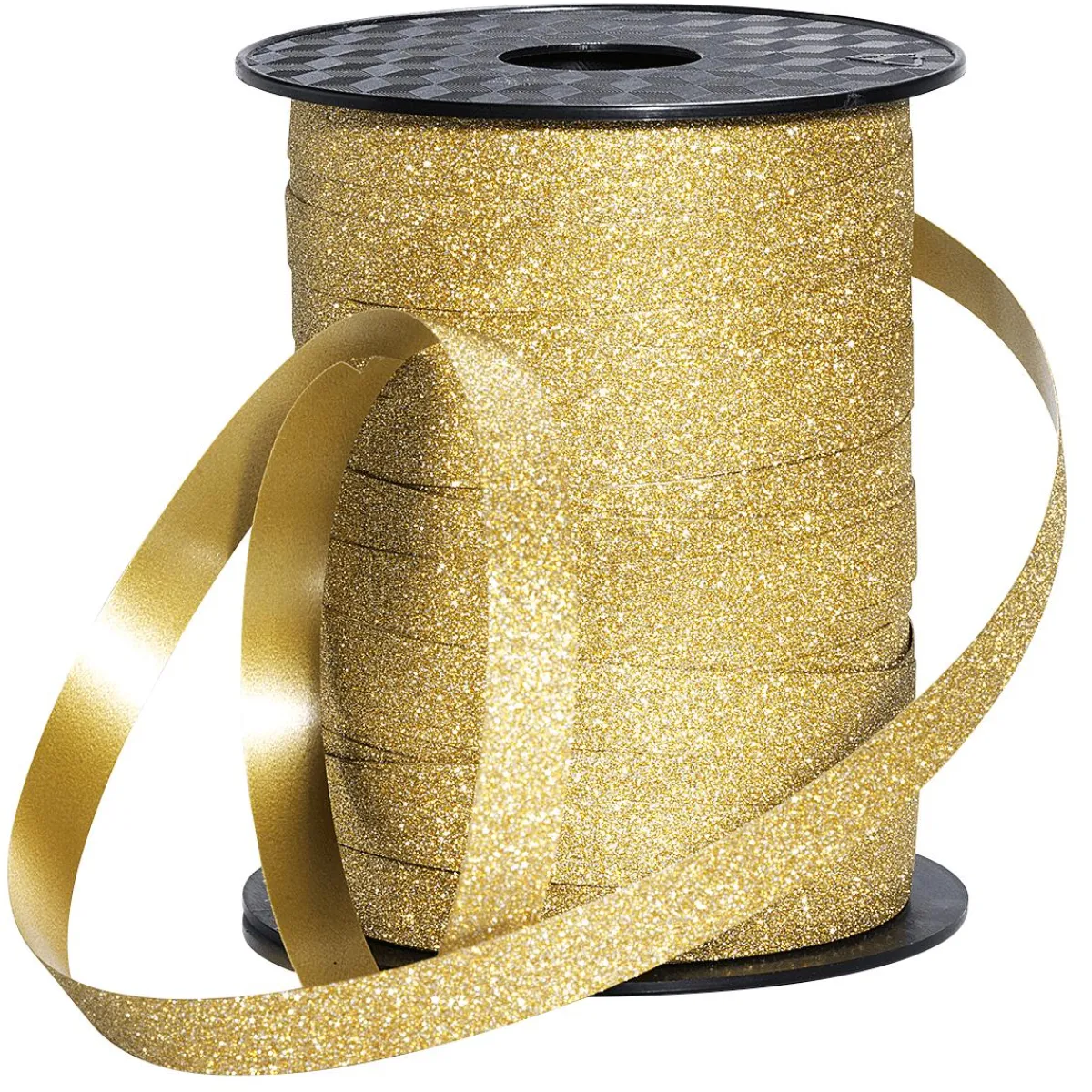 Clearance DecoWoerner Poly-Geschenkband "Glimmer", , 10 Mm, 100 M gold