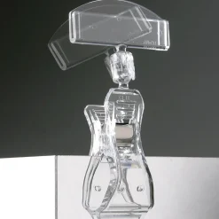 DecoWoerner Preisschild-Klemme Mit Einschub, 10 Cm Hoch transparent