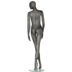 DecoWoerner Premium Damen-Schaufensterpuppe, Beine überkreuz, Anthrazit Grau