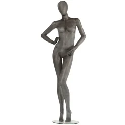 Discount DecoWoerner Premium Schaufensterpuppe Dame, Linkes Bein Und Rechter Arm Angewinkelt Grau