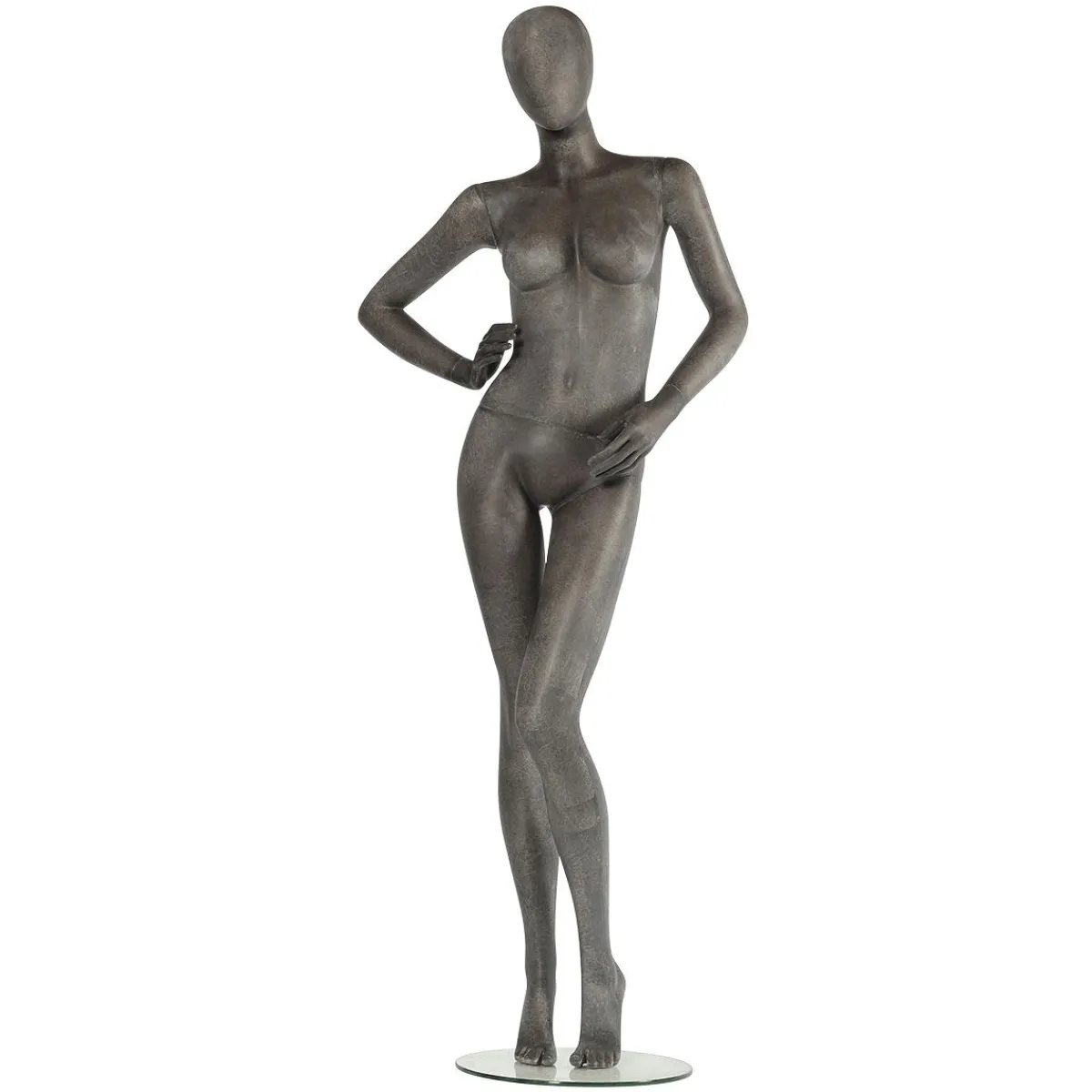 Discount DecoWoerner Premium Schaufensterpuppe Dame, Linkes Bein Und Rechter Arm Angewinkelt Grau