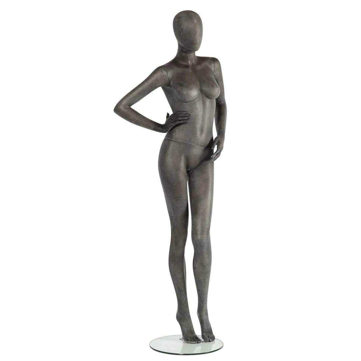 Discount DecoWoerner Premium Schaufensterpuppe Dame, Linkes Bein Und Rechter Arm Angewinkelt Grau