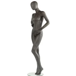 Discount DecoWoerner Premium Schaufensterpuppe Dame, Linkes Bein Und Rechter Arm Angewinkelt Grau