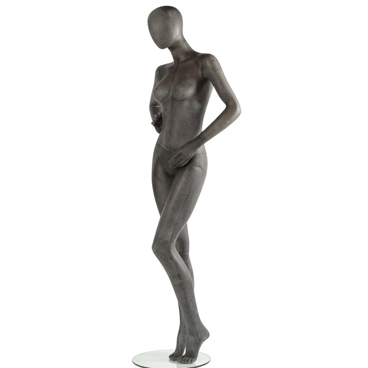 Discount DecoWoerner Premium Schaufensterpuppe Dame, Linkes Bein Und Rechter Arm Angewinkelt Grau