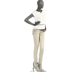 Discount DecoWoerner Premium Schaufensterpuppe Dame, Linkes Bein Und Rechter Arm Angewinkelt Grau