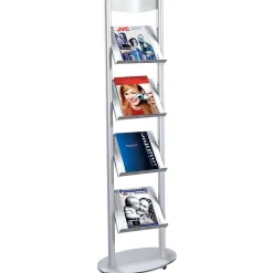 Hot DecoWoerner Prospektregal "Alu-Design", 4 X A4 silber