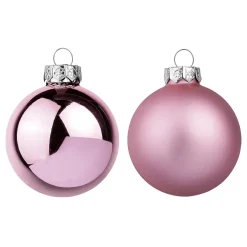 Discount DecoWoerner Puder Weihnachtskugeln Aus Glas 6 Cm Ø – 24 Stück rosa