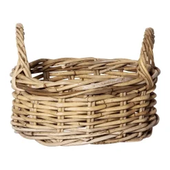 Hot DecoWoerner Rattan-Korb Rund Mit Henkel 23 Cm Ø braun