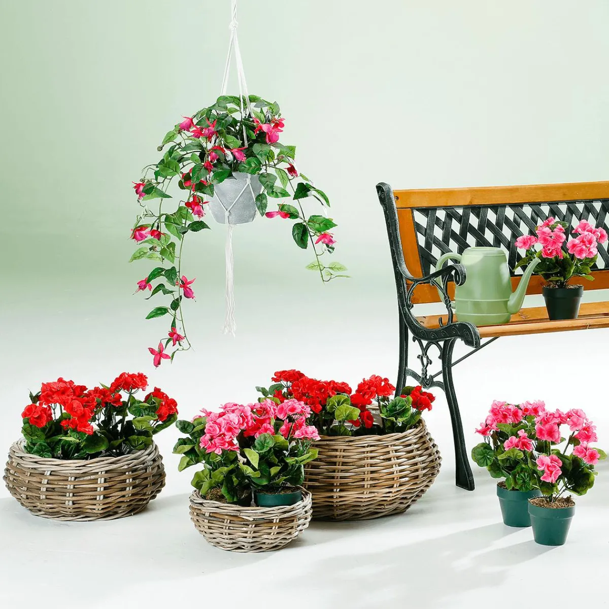 Hot DecoWoerner Rattan-Pflanzkorb-Set Rund, 3-teilig, Ø25cm X 12cm, Ø36cm X 14cm, Ø45cm X 22cm braun