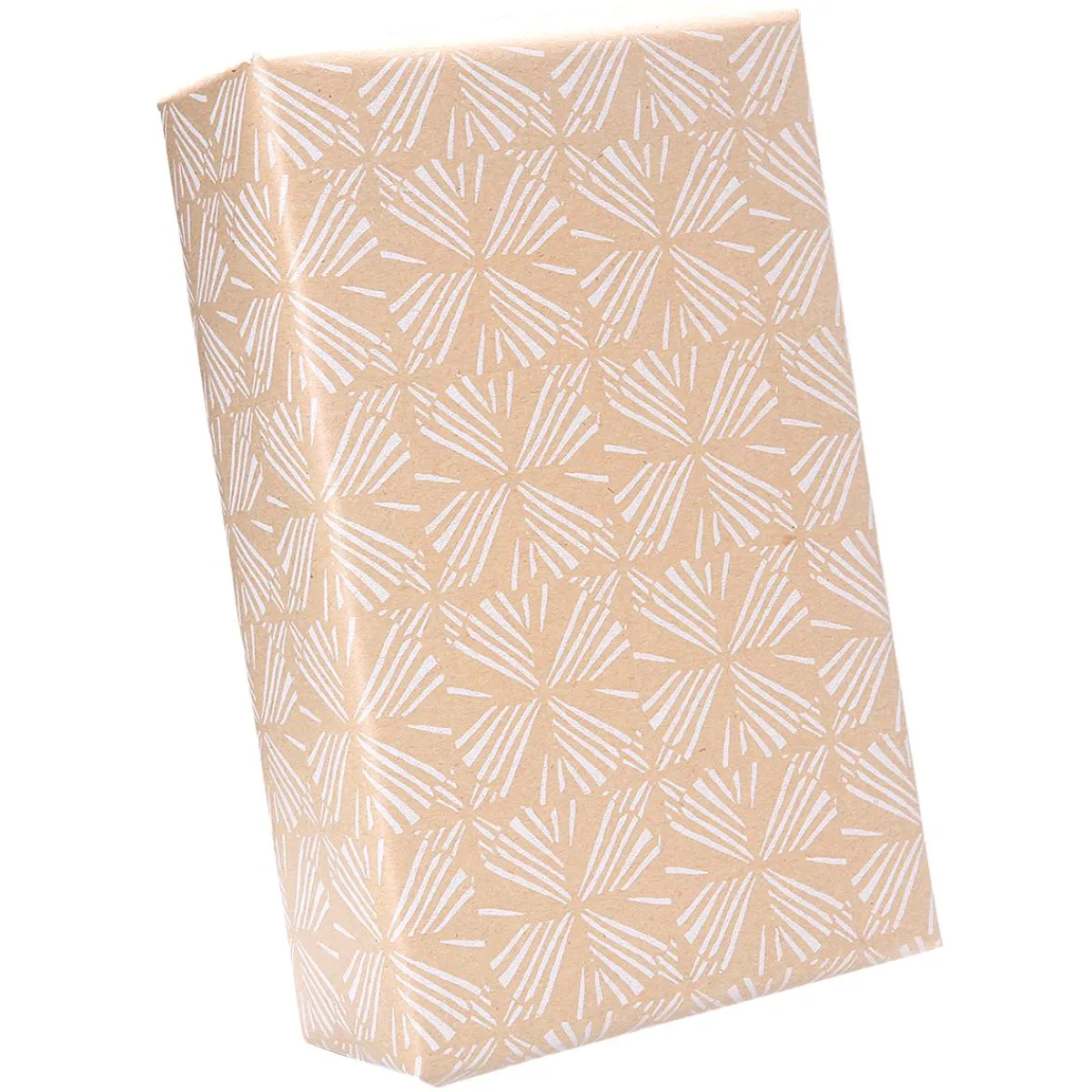 Sale DecoWoerner Recyceltes Kraftpapier Mit Weißen, Geometrischen Mustern – 50 M Geschenkpapier-Rolle braun
