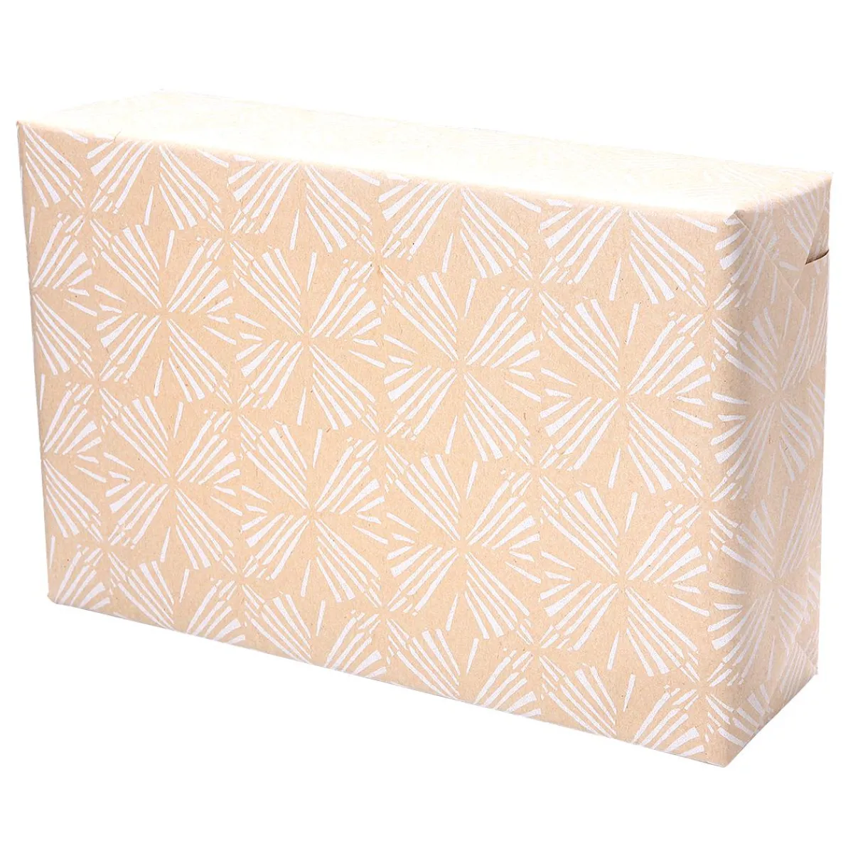 Sale DecoWoerner Recyceltes Kraftpapier Mit Weißen, Geometrischen Mustern – 50 M Geschenkpapier-Rolle braun