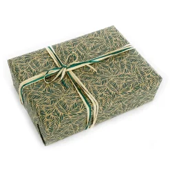 Clearance DecoWoerner Recyceltes Kraftpapier Mit en Palmwedeln – 50 M Geschenkpapier-Rolle grün
