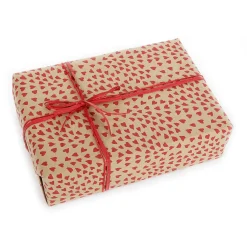 Sale DecoWoerner Recyceltes Kraftpapier Mit en Herzen – 50 M Geschenkpapier-Rolle rot