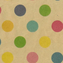 Hot DecoWoerner Recyceltes Kraftpapier Mit Bunten Punkten – 50 M Geschenkpapier-Rolle mehrfarbig