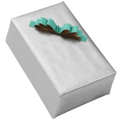 Hot DecoWoerner Recyceltes, nes Uni-Kraftpapier – 50 M Geschenkpapier-Rolle silber
