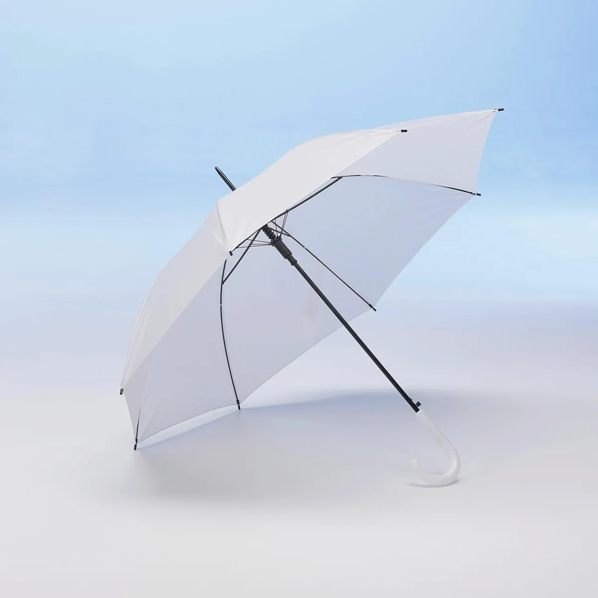 DecoWoerner Regenschirm Mit Automatik 100 Cm Ø, 84 Cm weiß