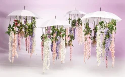 DecoWoerner Regenschirm Mit Automatik 100 Cm Ø, 84 Cm weiß