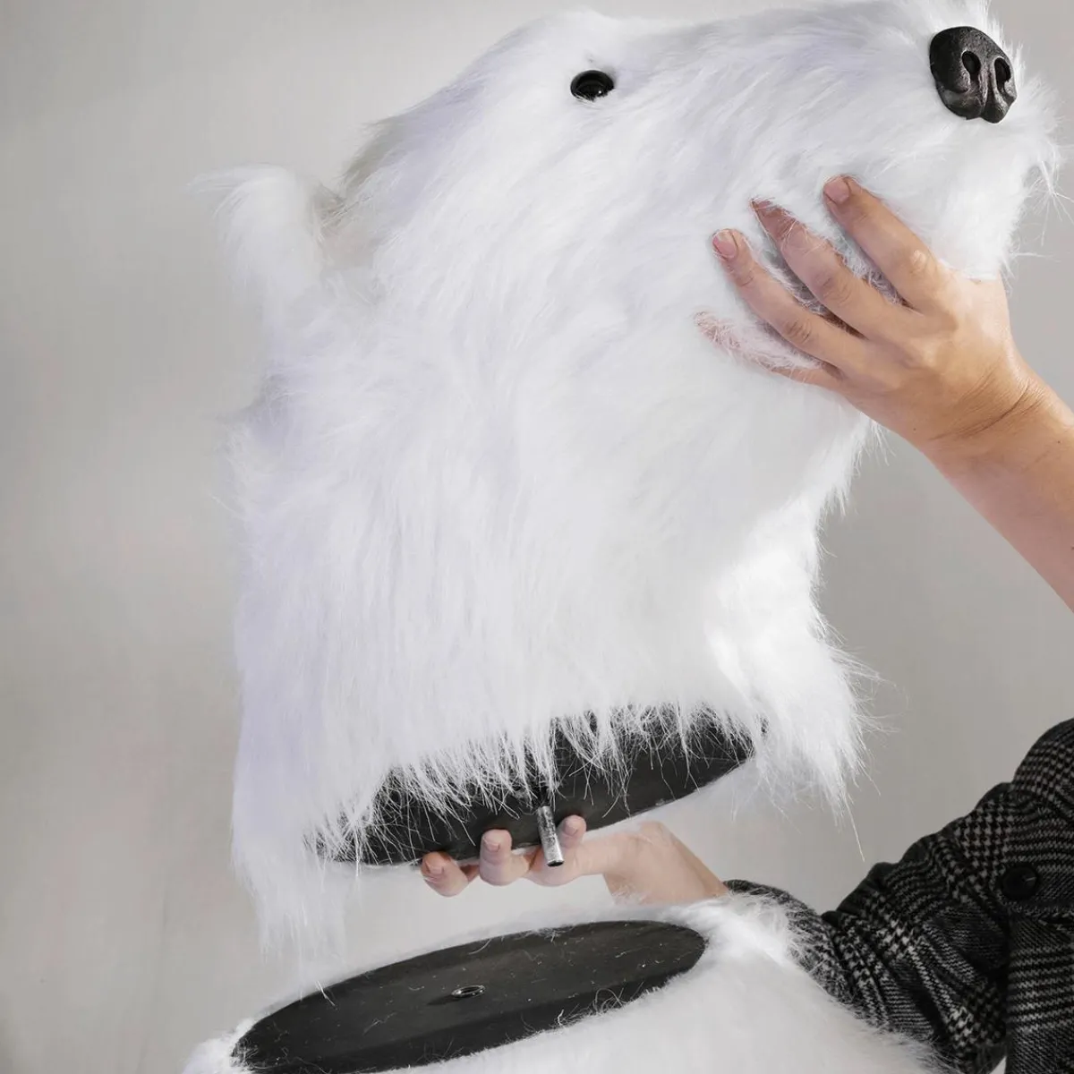 Discount DecoWoerner Riesengroßer Plüsch-Eisbär, 185 Cm Hoch weiß