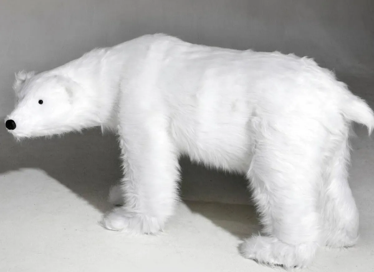 DecoWoerner Riesengroßer Plüsch-Eisbär 92 Cm Hoch weiß