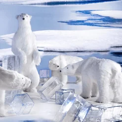 DecoWoerner Riesengroßer Plüsch-Eisbär 92 Cm Hoch weiß