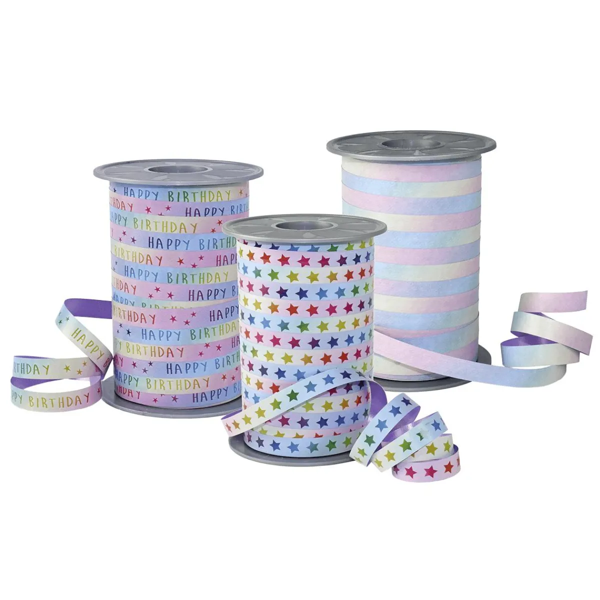 Hot DecoWoerner Ringelband In Regenbogenfarben, 10mm, 200 M mehrfarbig
