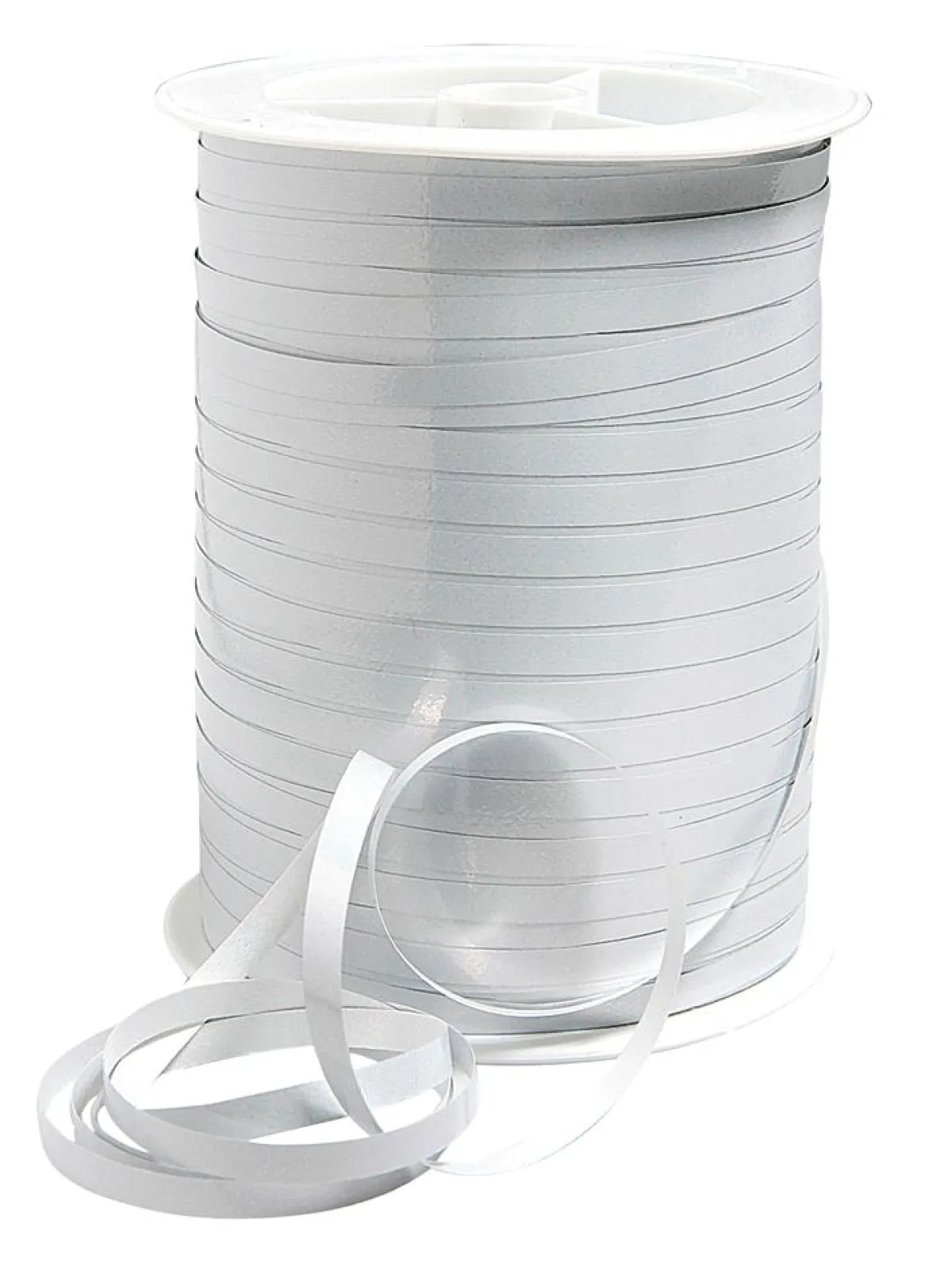 Outlet DecoWoerner Ringelband Metallic, 5 Mm, 250 M, weiß