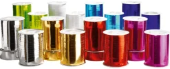 Outlet DecoWoerner Ringelband Metallic, 5 Mm, 250 M, weiß