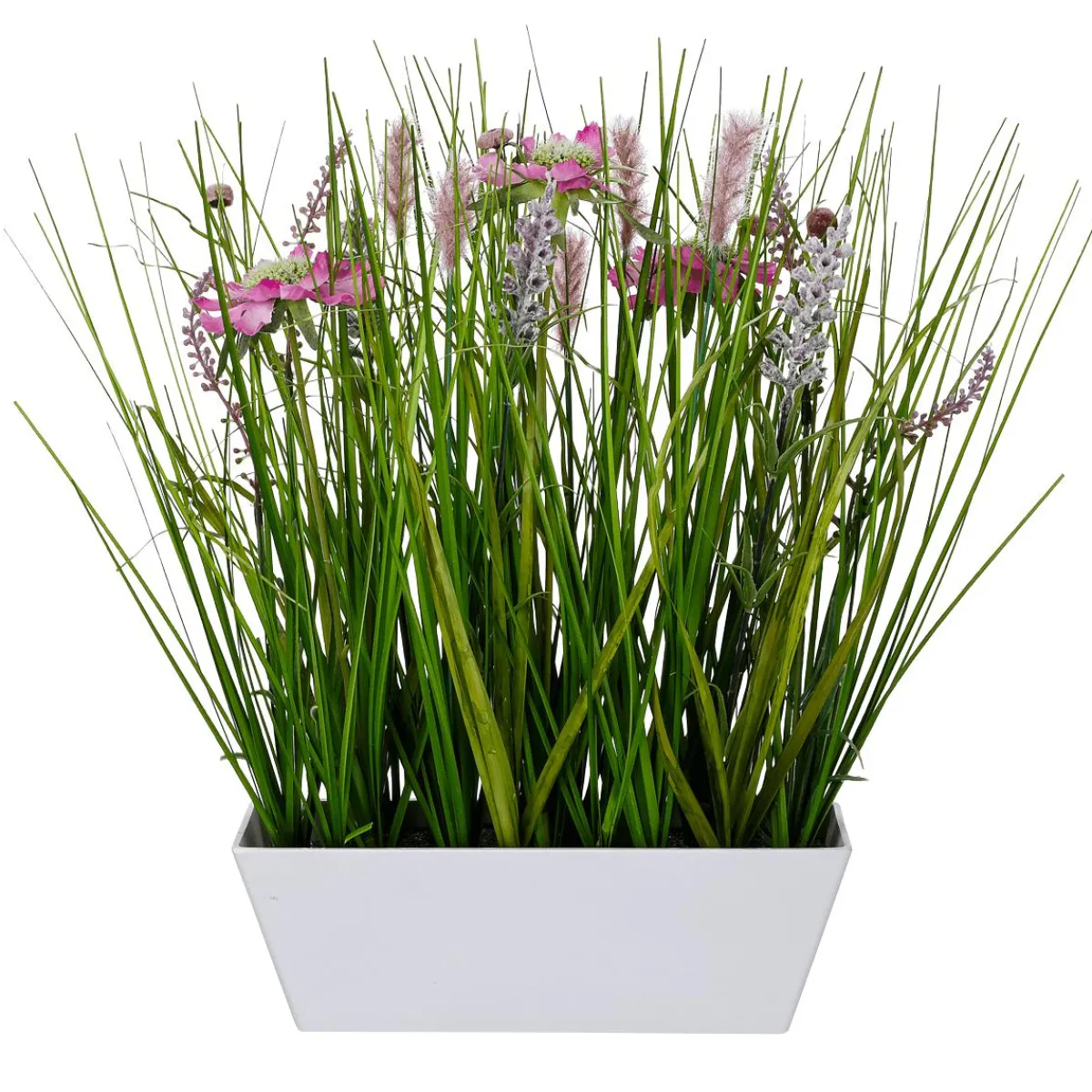 Outlet DecoWoerner Wiesenblumen Im Eleganten Weißen Topf 38 Cm Hoch rosa
