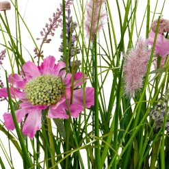 Outlet DecoWoerner Wiesenblumen Im Eleganten Weißen Topf 38 Cm Hoch rosa