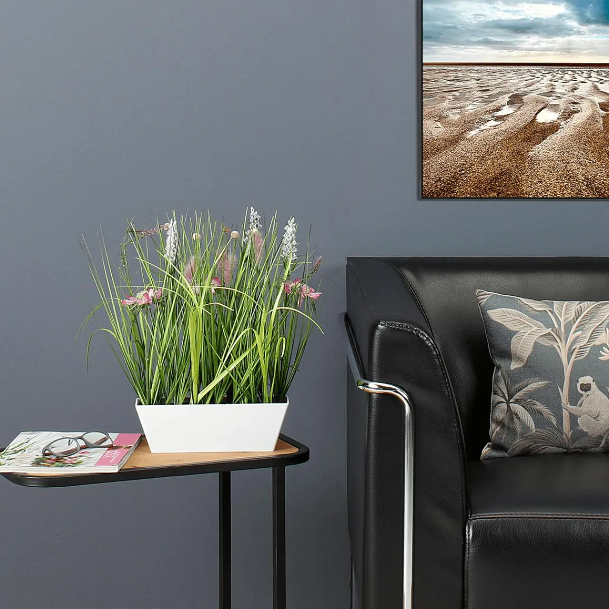 Outlet DecoWoerner Wiesenblumen Im Eleganten Weißen Topf 38 Cm Hoch rosa