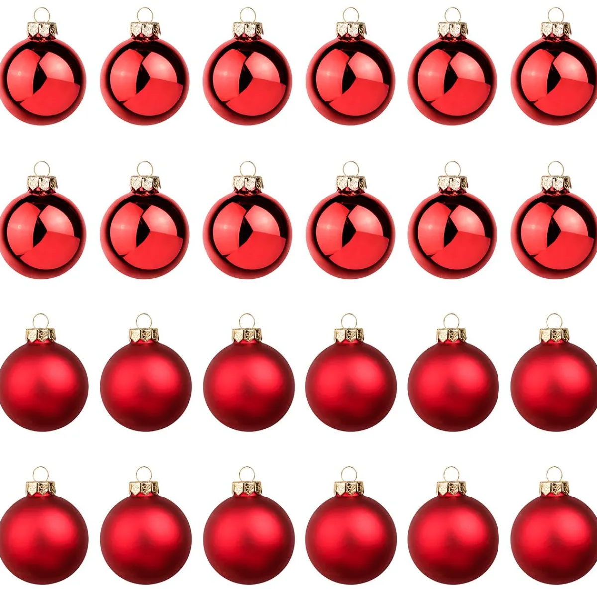 Hot DecoWoerner e Weihnachtskugeln Aus Glas 6 Cm Ø – 24 Stück rot