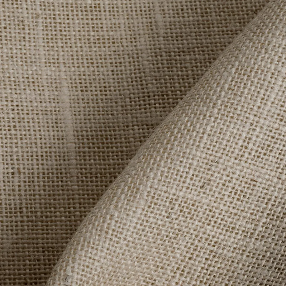 Best DecoWoerner Rupfen Stoff, 160 Cm Breit, Creme weiß